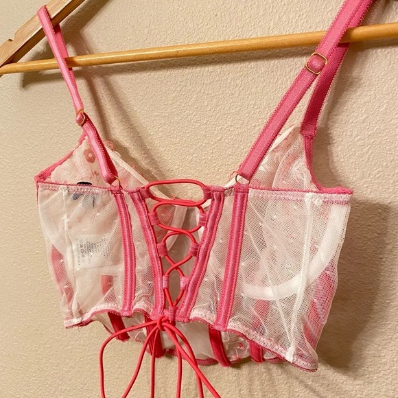 Beginning Boutique Floral Lace Tie Corset Coquette Women sz 4 US Valentine's - Picture 5 of 10